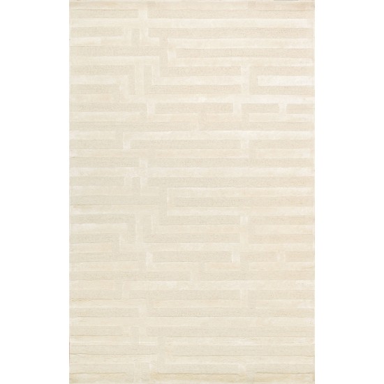 Pasargad Home Edgy Collection Ivory Bamboo Silk & Wool Area Rug 9'9" X 13'9"