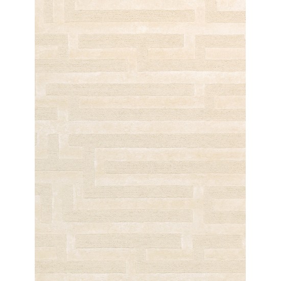 Pasargad Home Edgy Collection Ivory Bamboo Silk & Wool Area Rug 9'9" X 13'9"