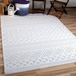 Orian Boucle' Coastal Diamond Natural 46"X65"