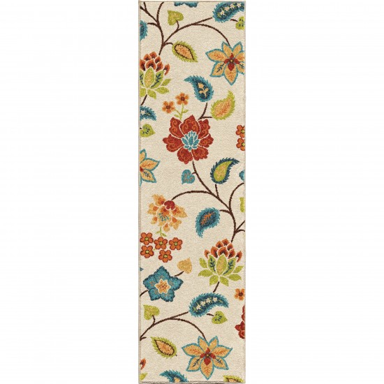 Orian Veranda Garden Chintz Ivory 22"X89"