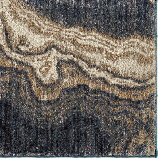 Orian American Heritage Impressionist Stone Indigo 60"X84"