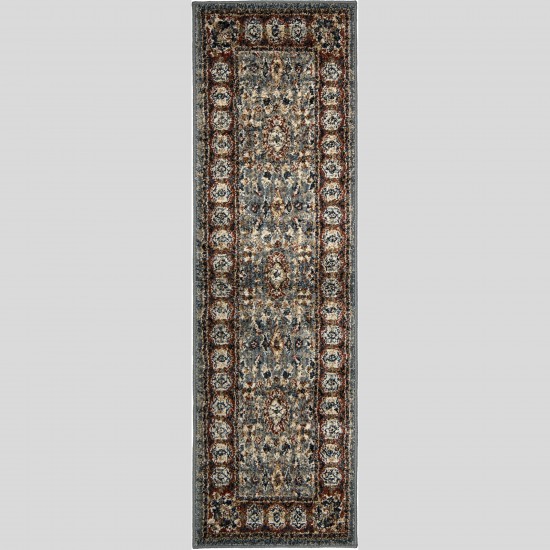 Orian American Heritage Persian Border Indigo 20"X66"