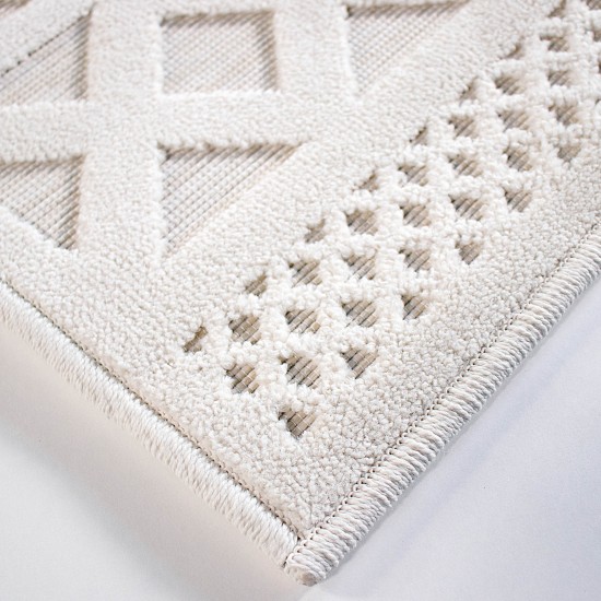 Orian Boucle' Coastal Diamond Natural 108"X156"