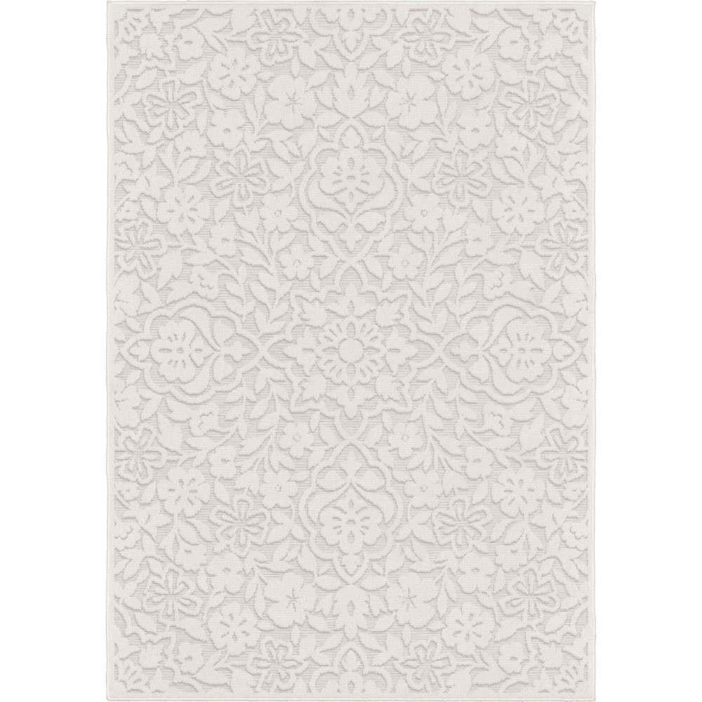 Orian Boucle' Cottage Floral Natural 93"X130"