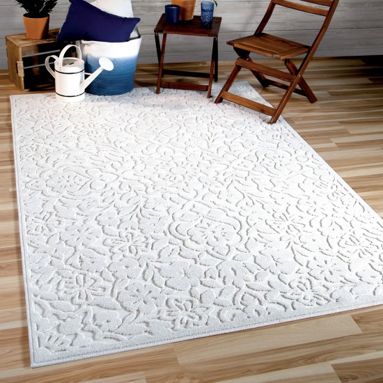 Orian Boucle' Cottage Floral Natural 93"X130"