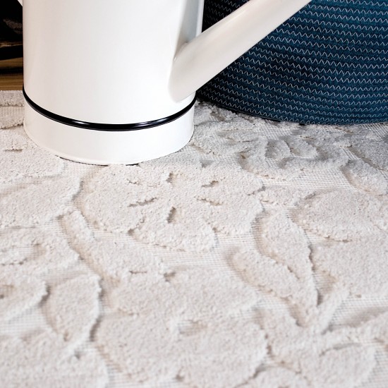 Orian Boucle' Cottage Floral Natural 93"X130"