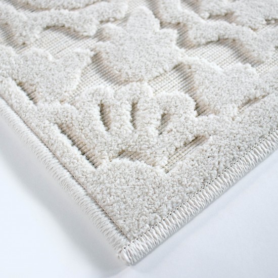 Orian Boucle' Cottage Floral Natural 93"X130"