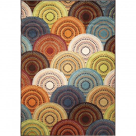 Orian Courtyard Bright Dotted Circles Multi 60"X84"