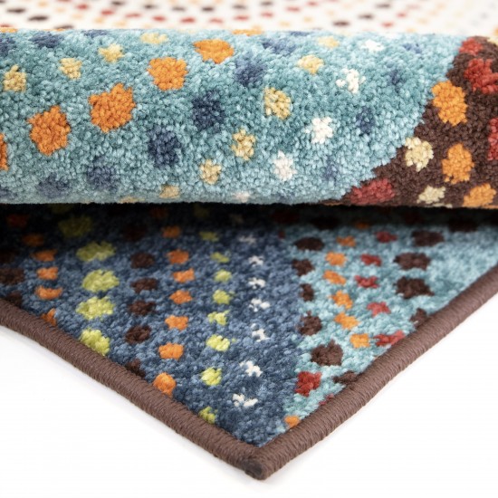 Orian Courtyard Bright Dotted Circles Multi 60"X84"