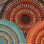 Orian Courtyard Bright Dotted Circles Multi 60"X84"
