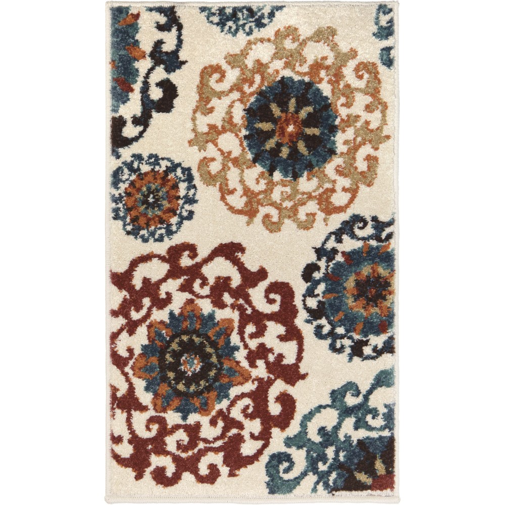 Orian Essential Courtyard Suzani Cream 20IN X 34IN Orian Essential Courtyard Suzani Cream 20IN X 34IN