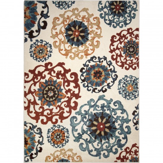 Orian Essential Courtyard Suzani Cream 108"X156"