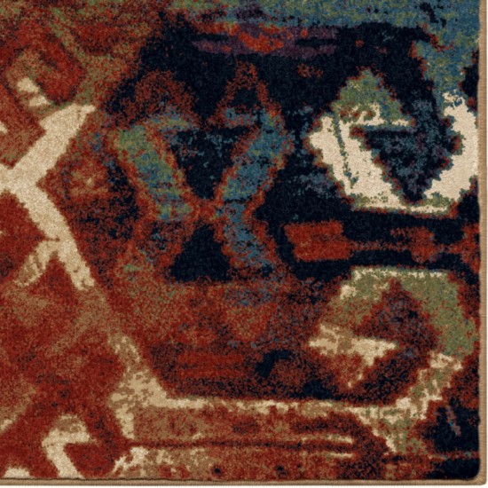 Orian Mardi Gras Elk River Multi Red 63"X90"