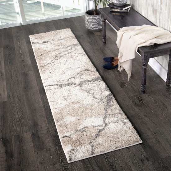 Orian Super Shag Marquina Ivory 23"X90"