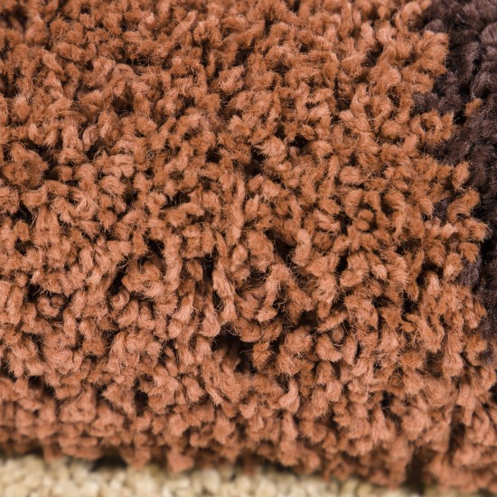 Orian Impressions Shag Circle Bloom Multi Brown 79"X116"