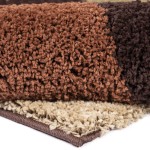Orian Impressions Shag Circle Bloom Multi Brown 79"X116"