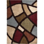 Orian Impressions Shag Circle Bloom Multi Brown 94"X130"