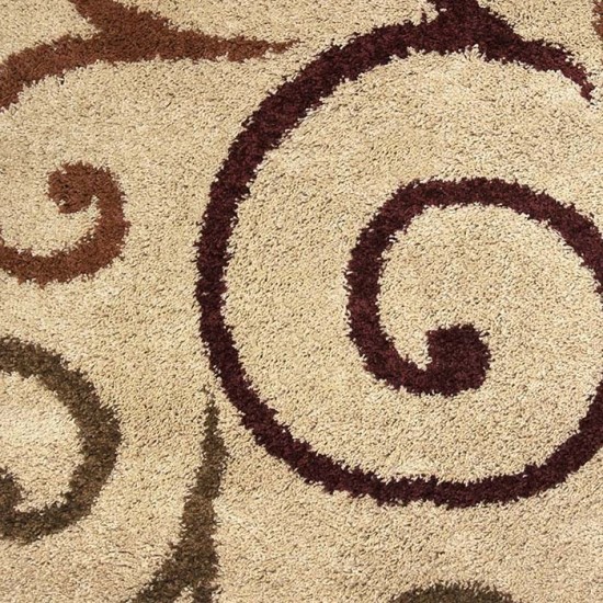 Orian Impressions Shag Swirls Beige 21"X66"