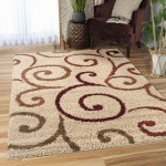 Orian Impressions Shag Swirls Beige 60IN X 84IN