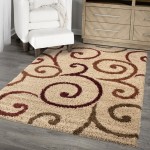 Orian Impressions Shag Swirls Beige 94"X130"