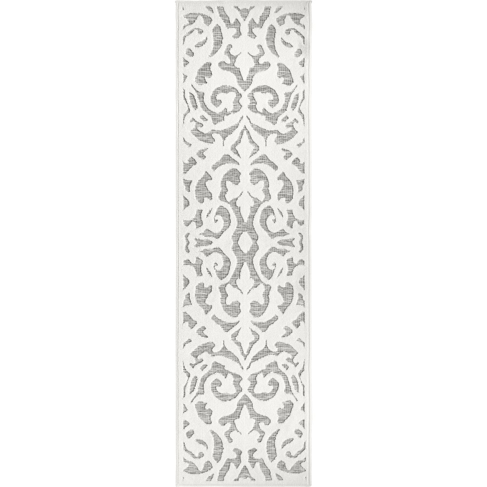 My Texas House by Orian Blur Damask Natural Gray 27"X96"