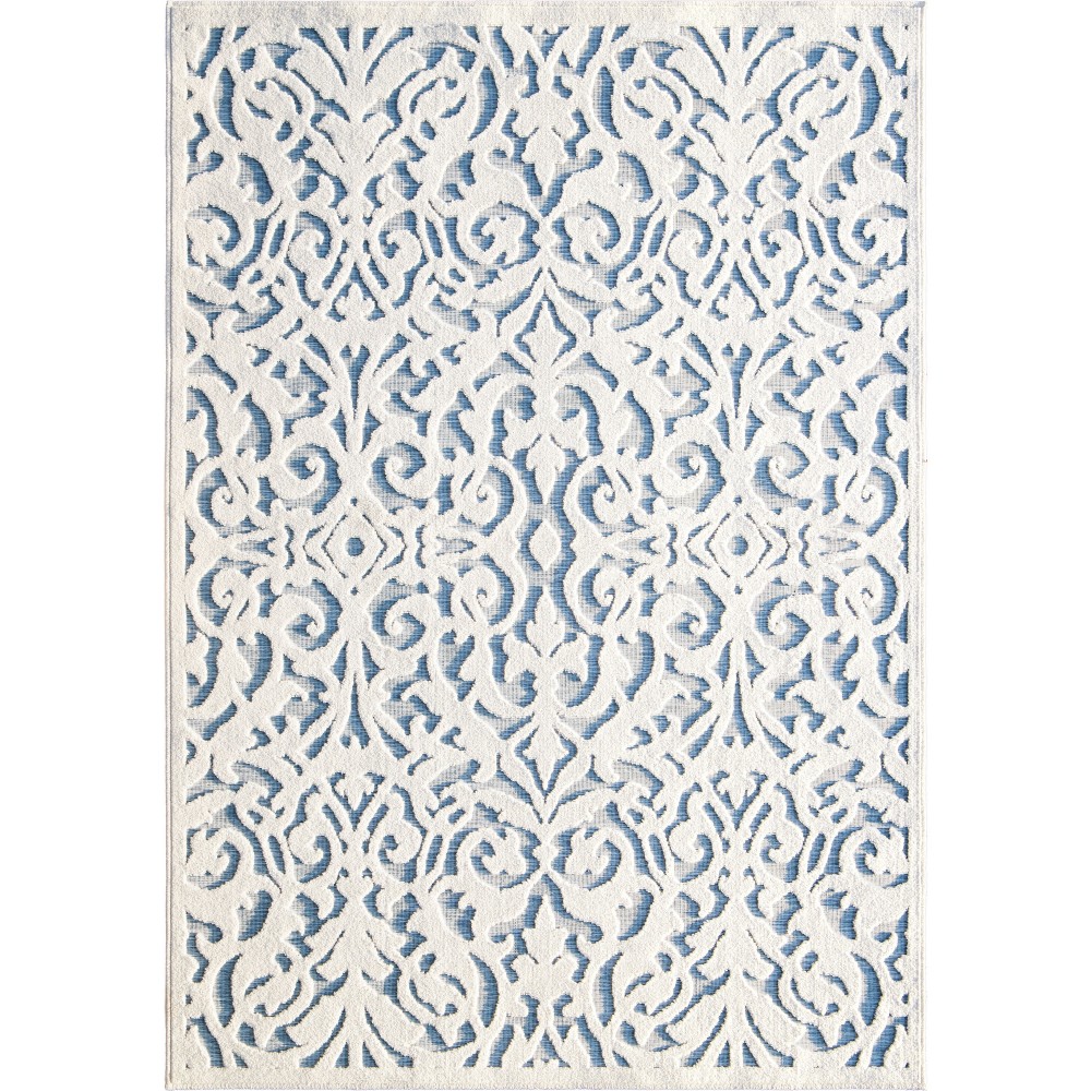 My Texas House by Orian Blur Damask Natural Blue 47"X65"