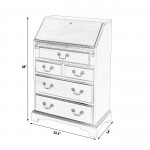 Butler Specialty Company, Danforth 5-Drawer Secretary, Beige