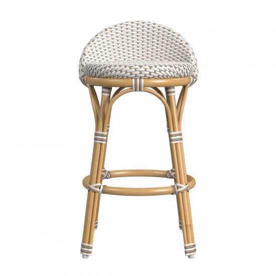 Butler Specialty Company, Tobias Outdoor Rattan and Metal Low Back Counter stool