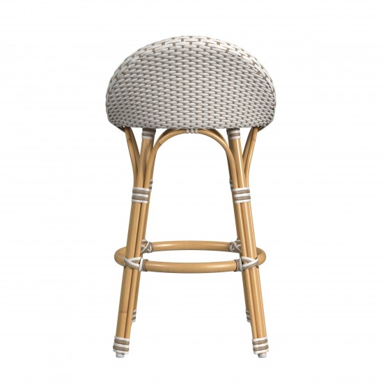 Butler Specialty Company, Tobias Outdoor Rattan and Metal Low Back Counter stool