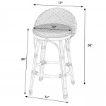 Butler Specialty Company, Tobias Outdoor Rattan and Metal Low Back Counter stool