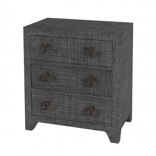 Butler Specialty Company, Bar Harbor Charcoal Raffia 3 Drawer Chest, Charcoal