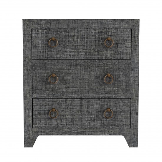 Butler Specialty Company, Bar Harbor Charcoal Raffia 3 Drawer Chest, Charcoal