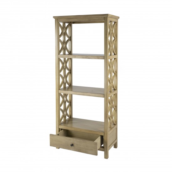 Butler Specialty Company, Lorena 30"W 3- Tier Etagere with Storage Drawer, Beige
