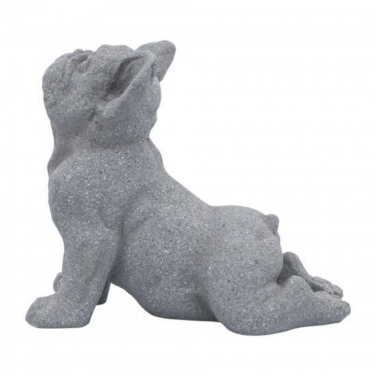 Resin, 12"h Upward Facing Dog, Gray