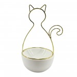 10"h Cat Trinket Tray, White