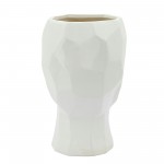 Ceramic, 12" Face Vase, White