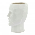 Ceramic, 12" Face Vase, White