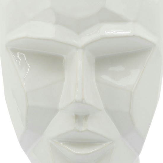 Ceramic, 12" Face Vase, White