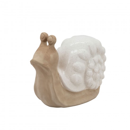 Ceramic Snail W/ White Shell 10"