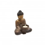 Resin Sitting Buddha Tealight, Copper