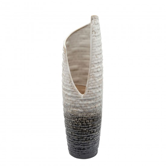 16" Textured Vase, Cream