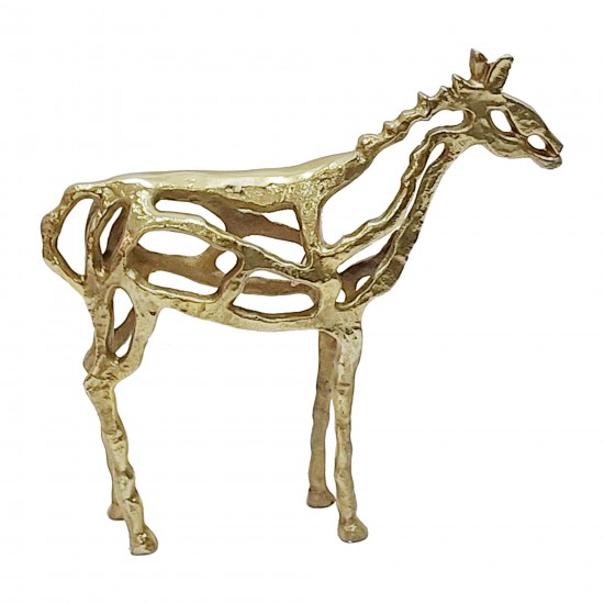 Metal,14"h, Horse Illusion Sculpture,gold