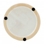 Cer, 11"h Geo Funny Face Flower Vase, Wht/blk