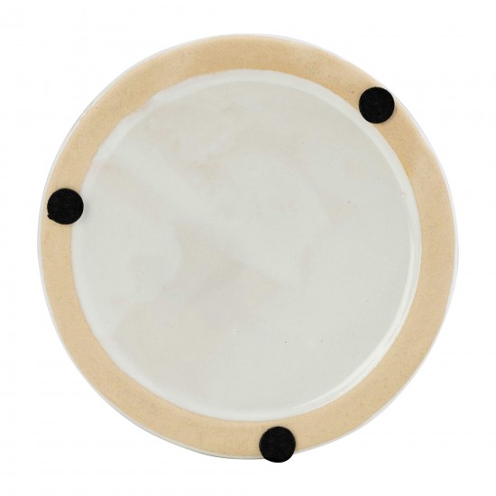 Cer, 11"h Geo Funny Face Flower Vase, Wht/blk