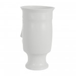 Ceramic 11" Face Vase W/base,white