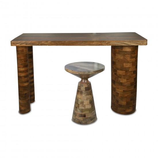 Wood, S/3 15x23/46x32" Console & Side Tables, Brow