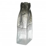 Glass 13" Bottle Vase, Smoke