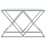 Silver/glass Diamond Console Table, Kd