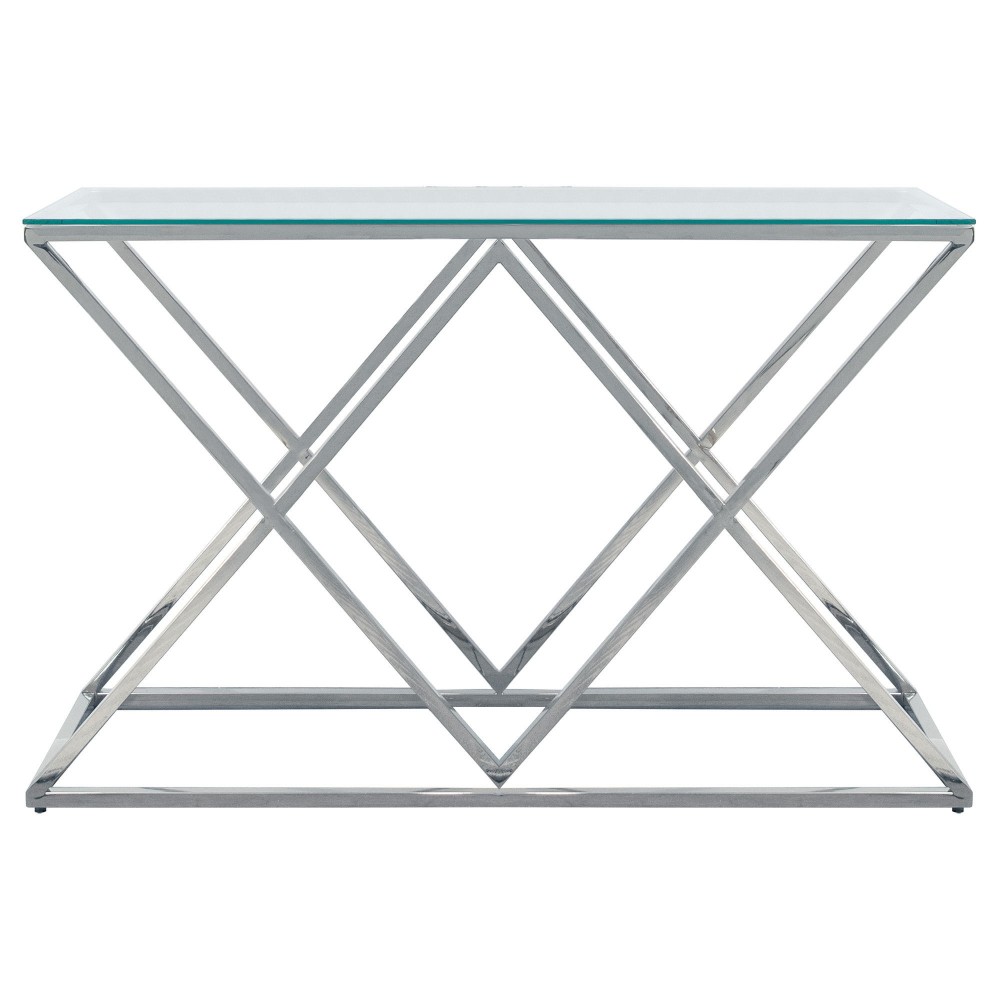 Silver/glass Diamond Console Table, Kd