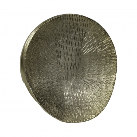 Metal, 8" Etched Oval Vase, Champagne
